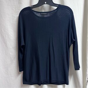 Banana Republic Soft Viscose Blend Long Sleeve Raglan Sweater Size Small Navy